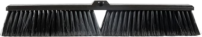 Restaurantware-BROOM HEAD ONLY: Clean Tek Professional 23.62-Inch Push Broom Head, 1 Heavy-Duty Cleaning Tool - Handle Sold Separately, Fine Flagged Bristles, Black Plastic, Outdoor Use