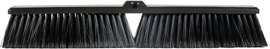Restaurantware-BROOM HEAD ONLY: Clean Tek Professional 23.62-Inch Push Broom Head, 1 Heavy-Duty Cleaning Tool - Handle Sold Separately, Fine Flagged Bristles, Black Plastic, Outdoor Use