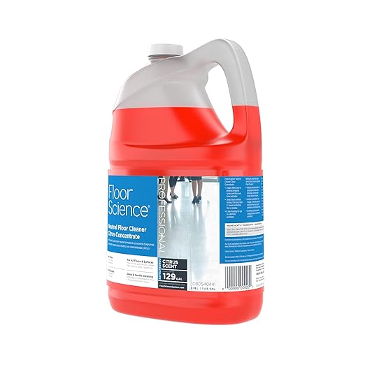 Diversey Floor Science CBD540441 Professional Neutral Floor Cleaner, Deep & Gentle Cleaning with No Residue, Citrus Scent, Concentrate, 1-Gallon