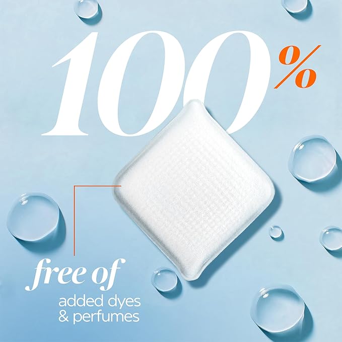 Tide evo Free & Gentle Tiles Fragrance Free Hypoallergenic Laundry Detergent Fiber Tiles for Sensitive Skin Works on 100% of Common Stains Safe for All Machines & Water Conditions,40 Count (Pack of 4)
