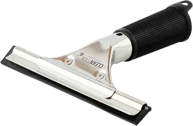 Restaurantware-Clean Tek Professional 5.91 Inch Window Squeegee, 1 Cleaning Squeegee with Rubber Blade - No-Slip Handle, Clean Mirror Or Car Windshield, Stainless Steel Wiper for Glass Door