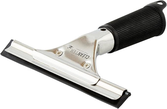 Restaurantware-Clean Tek Professional 5.91 Inch Window Squeegee, 1 Cleaning Squeegee with Rubber Blade - No-Slip Handle, Clean Mirror Or Car Windshield, Stainless Steel Wiper for Glass Door