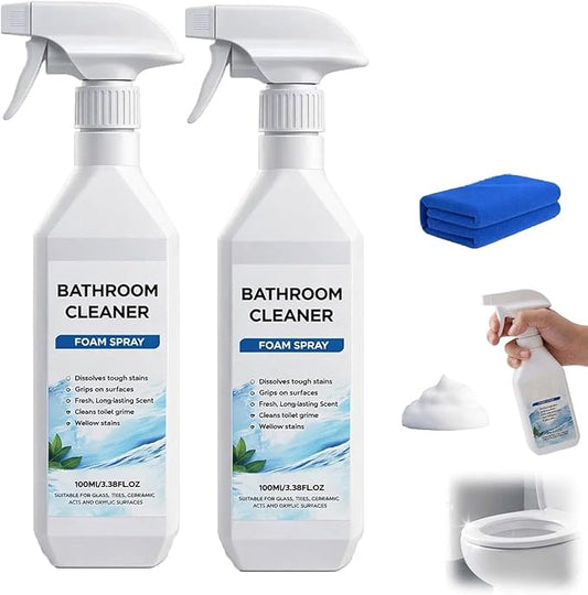 Scale Remover Bathroom Cleaner, Bathroom Descaler Foam Cleaner Spray, Stubborn Stains, Bathroom Cleaner Foam Spray for Shower, Tiles, Glass, Stainless, Steel, Natural Stone (1)