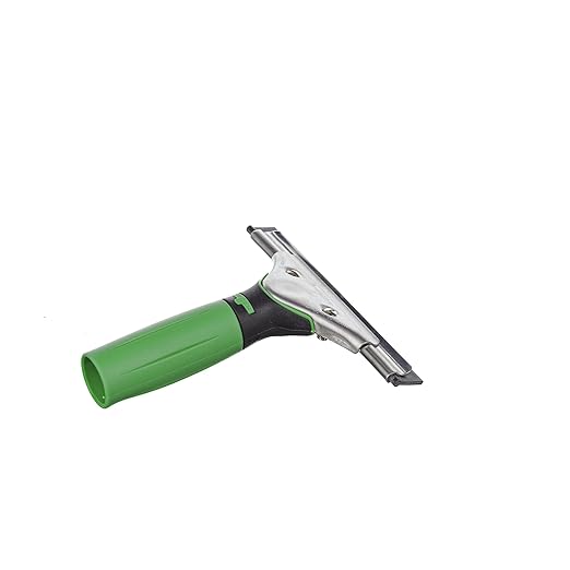 Unger Commercial 6" Window Squeegee with Ergonomic Handle, Case of 10 – Soft Rubber Blade & Stainless Steel "S" Channel for Streak‑Free Cleaning ES150