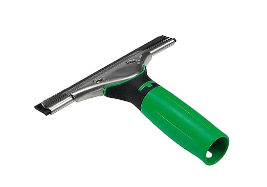Unger Commercial 6" Window Squeegee with Ergonomic Handle, Case of 10 – Soft Rubber Blade & Stainless Steel "S" Channel for Streak‑Free Cleaning ES150