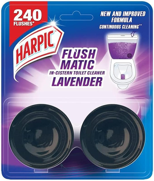 Harpic 100 gm - Lavender, Flushmatic In-Cistern Toilet Cleaner Blocks | Toilet Flush Cleaner Balls