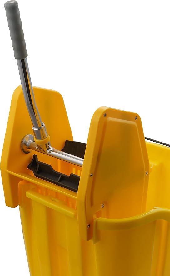 SPARTA OmniFit Mop Bucket with Down Press Wringer, Plastic, 35 Quarts, Yellow