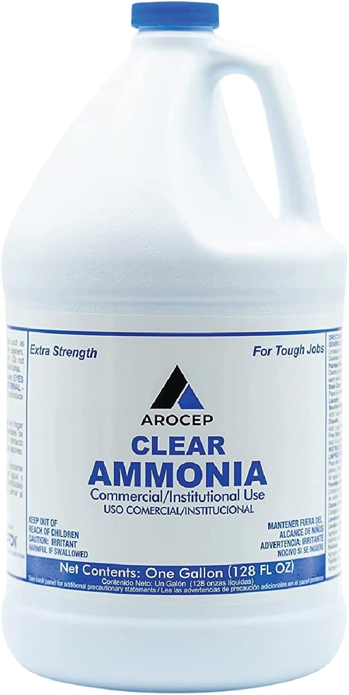 CPDI Clear Ammonia Cleaner Liquid, 1 Gallon, Multipurpose, Multi-Surface Cleaning Solution Removes Grease, Hard Water Stains, and Odors, Kitchen and Bathroom Use