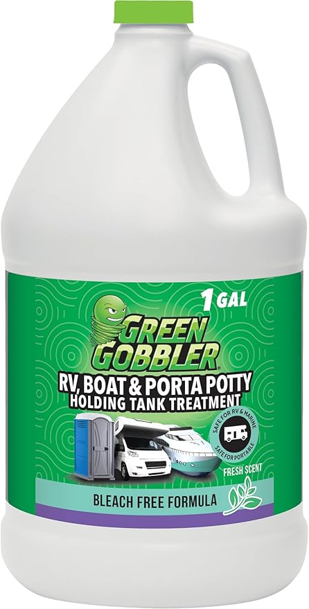 Green Gobbler, Portable Toilet Porta Potty Chemical Waste DIGESTANT & DEODORIZER - 1 Gallon/Fresh Scent (Up to 42 Doses per Gallon)
