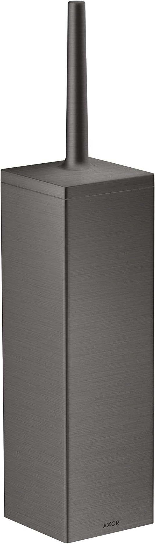 AXOR Universal Rectangular Toilet Brush Holder, Wall-Mounted in Brushed Black Chrome, 42655340