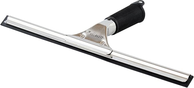 Restaurantware-Clean Tek Professional 13.78 Inch Window Squeegee, 1 Cleaning Squeegee with Rubber Blade - No-Slip Handle, Clean Mirror Or Car Windshield, Stainless Steel Wiper for Glass Door