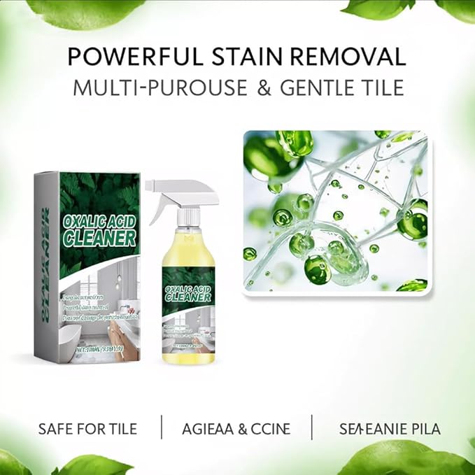 2026 Upgraded Oxalic Acid Cleaner Spray, Oxalic Acid Powerful Stain Cleaner, Powerful Stain Removal Spray for Bathroom, Multi-surface Rust Remover for Bathtub, Porcelain, Tiles (3PC)