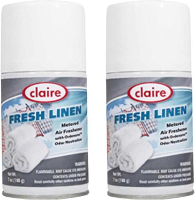 Claire CL110 Fresh Linen Metered Air Freshener; 7 Oz. Net Wt., (2 Pack)