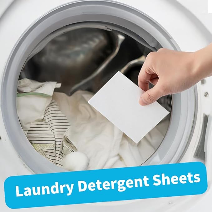 Eco-Friendly Laundry Detergent Sheets - 60 Loads Eco Liquidless Soap - Travel-Friendly for Hot & Cold Cycles, Tackles Tough Stains & Odors - Gentle on Sensitive Skin-Easy To Use (Fresh Scent)