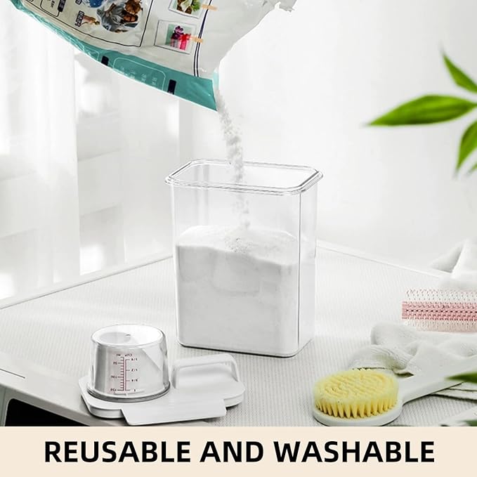 Covzoe 3 Pack Laundry Detergent Dispenser, 61 Oz Plastic Liquid Laundry Soap Containers with 15 Removable Labels, Clear Fabric Softener Dispenser Laundry Powder Holder for Laundry Room