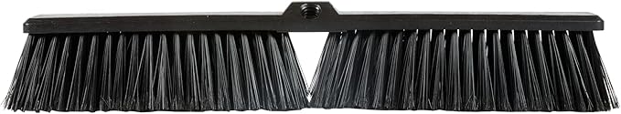 Restaurantware-BROOM HEAD ONLY: Clean Tek Professional 23.62-Inch Push Broom Head, 1 Heavy-Duty Cleaning Tool - Handle Sold Separately, Fine Flagged Bristles, Black Plastic, Outdoor Use