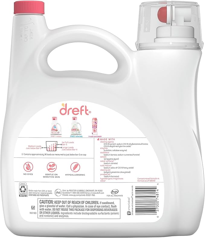 Dreft Stage 1: Newborn Liquid Laundry Detergent (HE), 150 oz, 96 loads