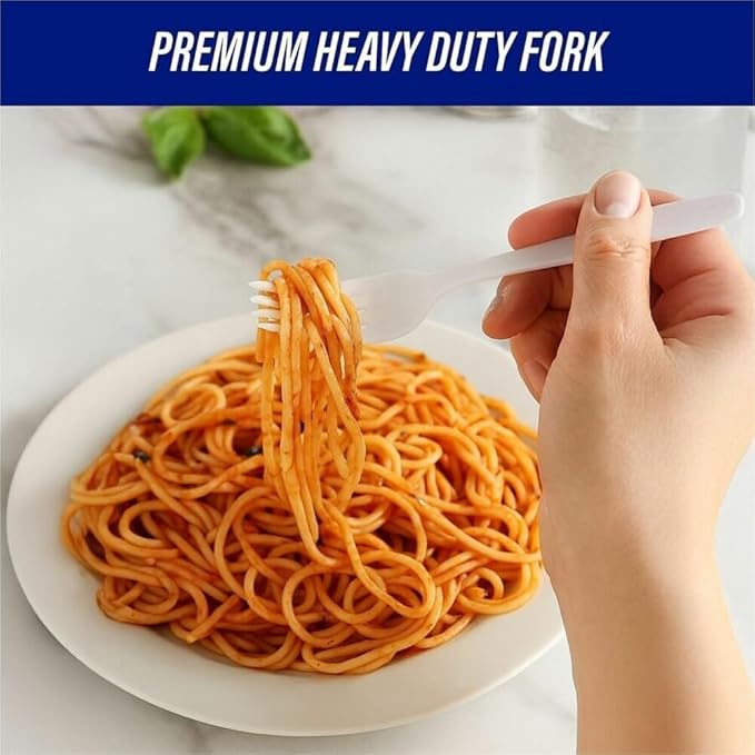 Genuine Joe Heavyweight White Plastic Forks (Pack of 4000)