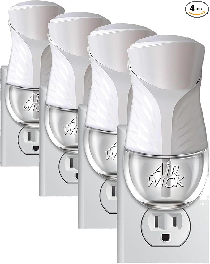 Air Wick plug in Scented Oil Warmer, White, 1 Count, Essential Oils, Air Freshener (Pack of 4)