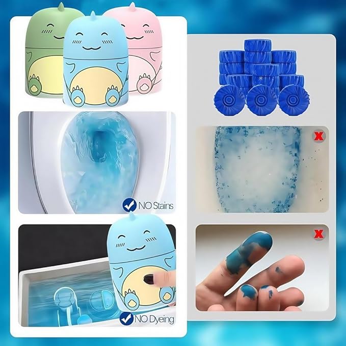 Toilet Cleaner & Toilet Deodorizer Wonder, Cute Dinosaur-Shaped Cleaning Tank Cleaner, Bottle Lasts for 90 Days, With Ocean, Jasmine, And Peach Scent Leaving Looking Fresh (1, Peach)