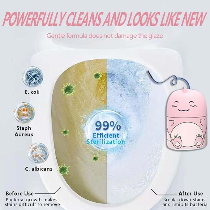 Toilet Bowl Cleaner Bottle Krazy Klean Pro Toilet Cleaning Tank Cleaner Pink Cute Dinosaur The Works Tank Bowl Cleaner Easy to Use Leaving Looking Fresh-Peach Scent