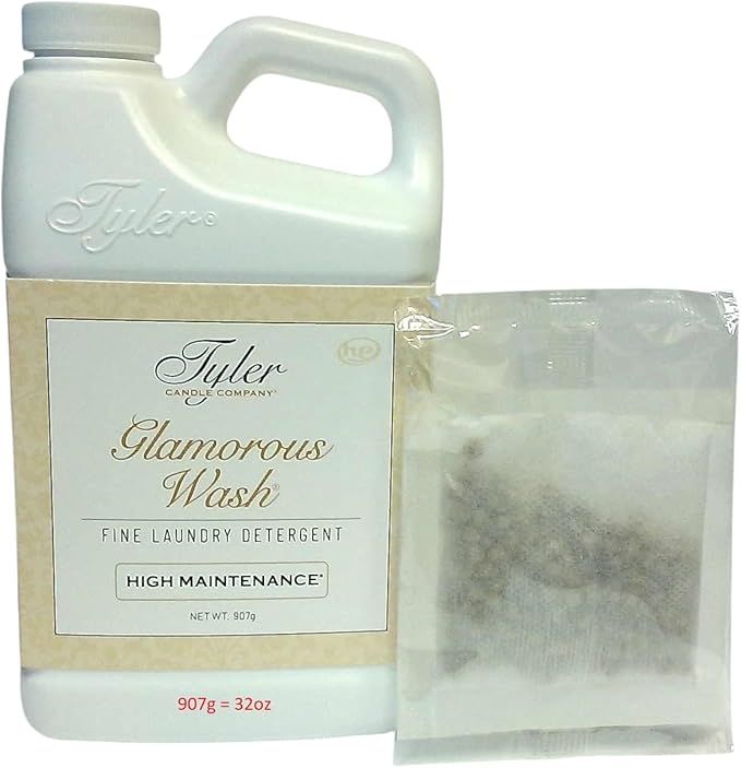 Tyler Candle Company High Maintenance Fine Laundry Detergent - 32 Fl Oz/with Glamorous Sachet Single Pouch