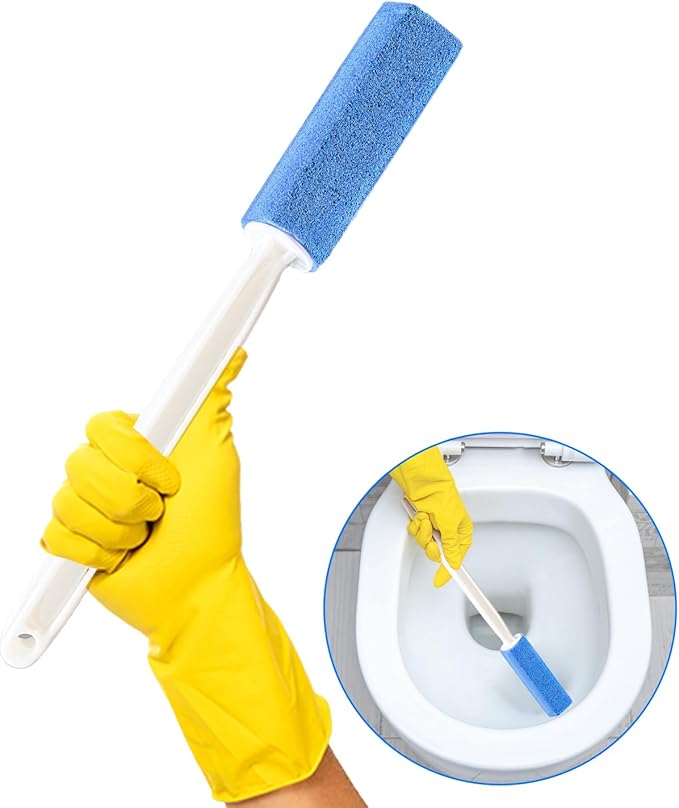 Toilet Cleaning Blue Pumice Stone with Extended Reach Handle – Effortless Shine for a Pristine Bathroom!