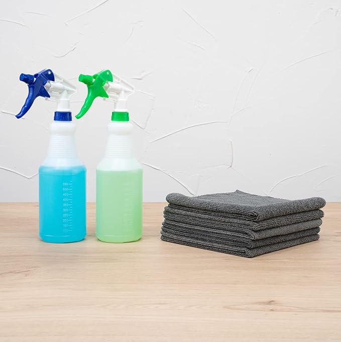 Restaurantware Clean Tek Professional 16 x 16 Inch Cleaning Cloths 100 Lint Free Microfiber Towels - Highly Absorbent Non Abrasive Gray Microfiber Cleaning Rags Reusable For All Purpose Use
