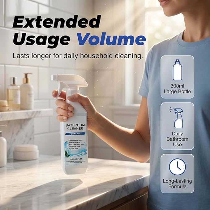 Bathroom Cleaner, 2026 New Foam Spray for Home Use, Powerful Cleaner for Shower and Tile, Cleaning Spray for Families (2)