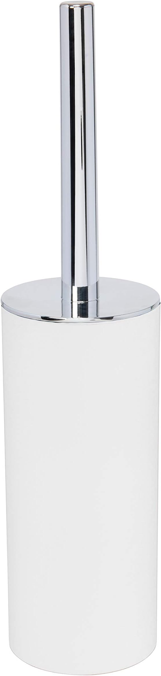 Bath Bliss Soft Touch Toilet Brush and Holder Set | Bathroom Cleaning | Durable 360 Degree Bristle | Discrete Storage | Matte White