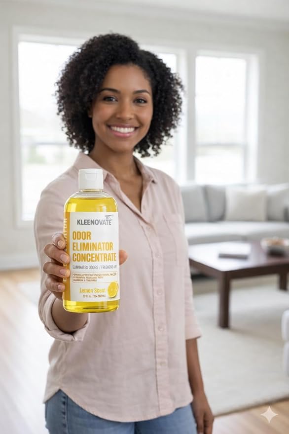 Odor Eliminator Air Freshener & Deodorizer Concentrate, Compatible for Rainbow, Sirena, Thermax, Prolux - Biodegradable Formula for Spraying & Water Based Vacuums - 12 fl oz. (Lemon)