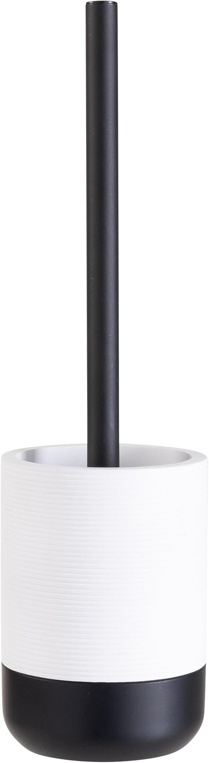 Bath Bliss Monochrome Toilet Brush | Bathroom Cleaning | Rust Resistant | 360 Degree Bristle Brush | White & Black