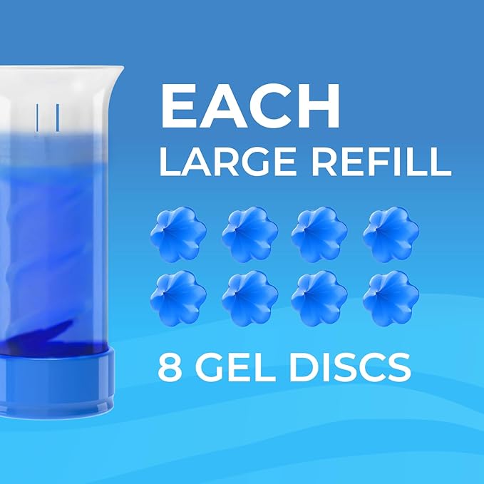 Toilet Gel Stamp, 5 Pack (Total 40 Stamps, Up to 1-Year Supply) Toilet Bowl Freshener, Long Lasting Toilet Cleaners Gel for Bathroom Odor Control (Ocean)