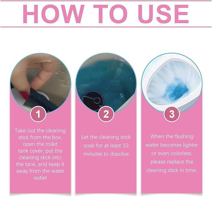 Toilet Bowl Cleaner Tablets 8 Pack, Multi-functional Toilet Cleaning Sticks, Long-Lasting Drop-in Tank Tablets with Sustained-Release Technology, Fight Tough Stains Odors,Compatible with Most Toilets