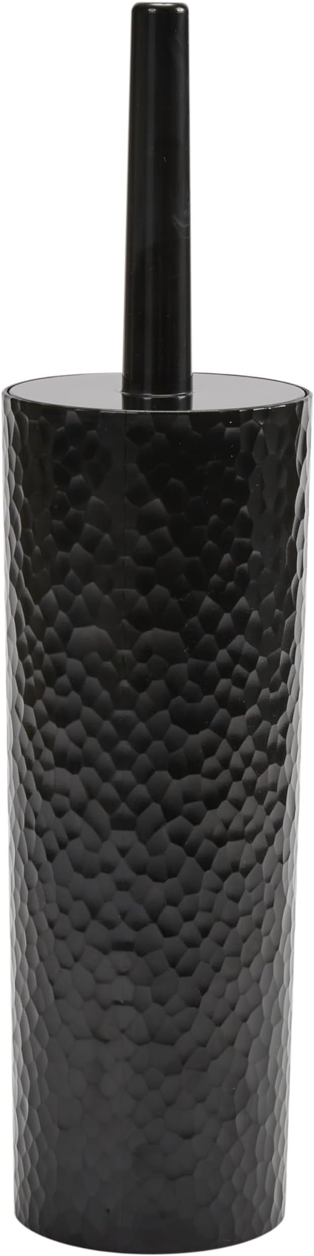 Bath Bliss Toilet Brush | Hammered Textured Design | 360 Degree Bristle Brush | Bathroom Cleaning | Contemporary Design | Black