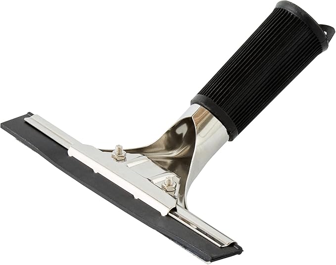 Restaurantware-Clean Tek Professional 5.91 Inch Window Squeegee, 1 Cleaning Squeegee with Rubber Blade - No-Slip Handle, Clean Mirror Or Car Windshield, Stainless Steel Wiper for Glass Door