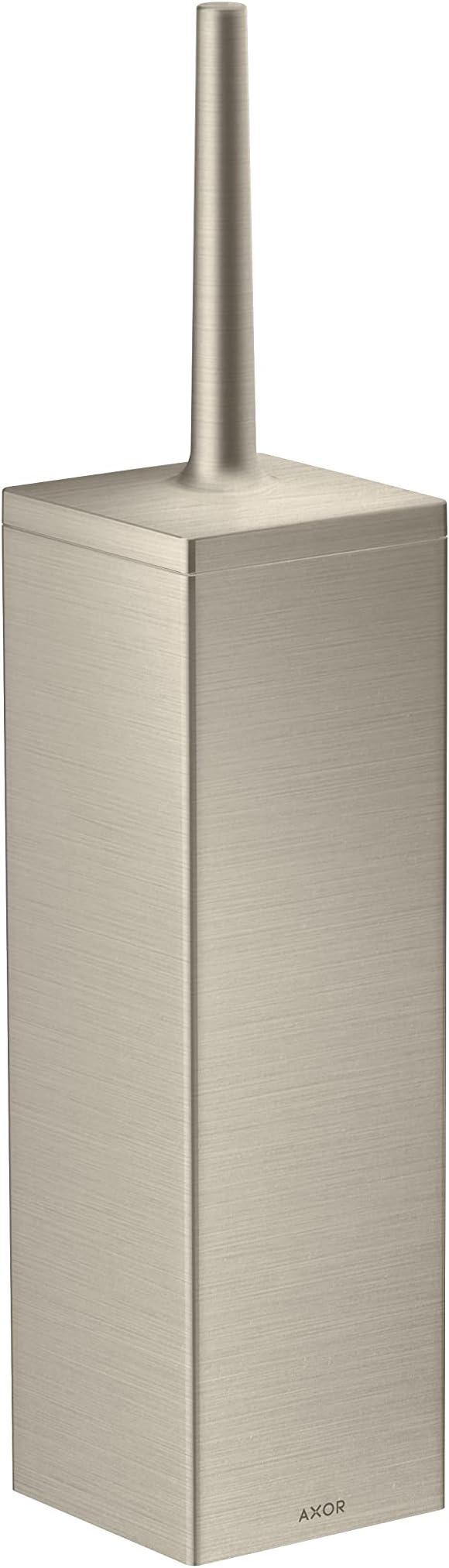 AXOR Universal Rectangular Toilet Brush Holder, Wall-Mounted in Brushed Nickel, 42655820