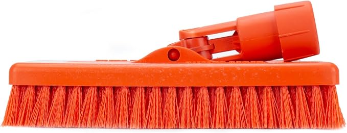 SPARTA 3638831EC24 Polyester Rectangle Scrub Brush, Floor Brush, Cleaning Brush With Swivel Head For Cleaning, 8 Inches, Orange