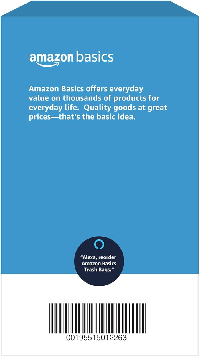Amazon Basics Multipurpose Drawstring Trash Bags, 30 Gallon Capacity, Tear Resistant, 50 Count (Previously Solimo)