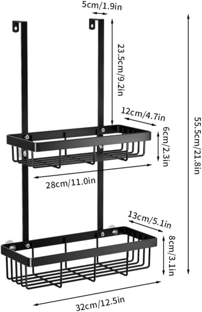 Washroom Wall Shelf Large Capacity Shower Rack Storage Solution for Toilet Room