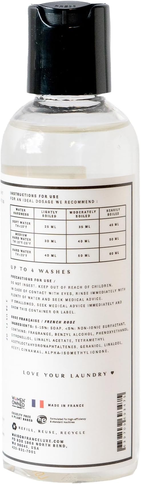 The Laundry Evangelist Travel Laundry Detergent, Enzyme-Free Plant-Based Wash for Delicate Fabrics, Gentle on Silk, Wool & Fine Garments, French Rose Scent, 3.3 fl oz