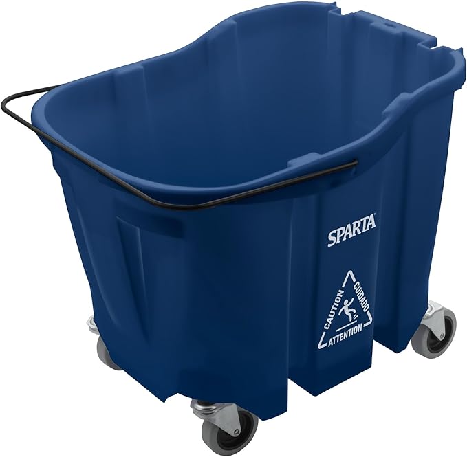 SPARTA 7690414 Omnifit Plastic Mop Bucket For Cleaning, 35 Quarts, Blue