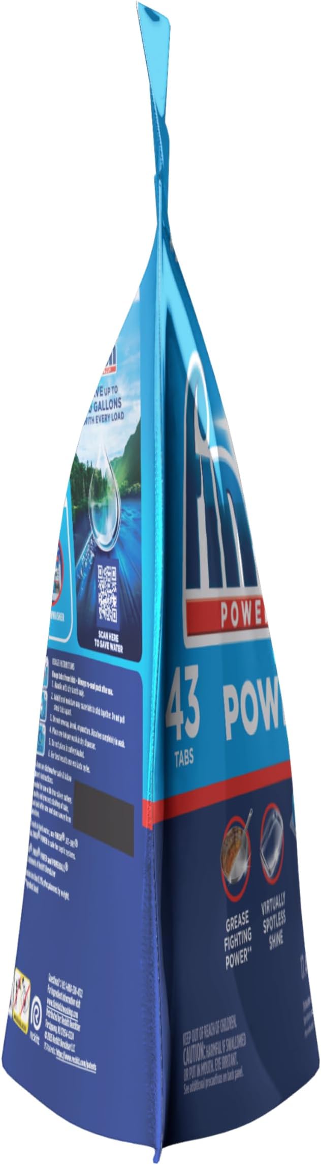 Finish Power Dishwasher Pods, No Pre-Rinse Dishwasher Detergent Soap For Deep Clean & Shine with Degreasing Power, 43 Count