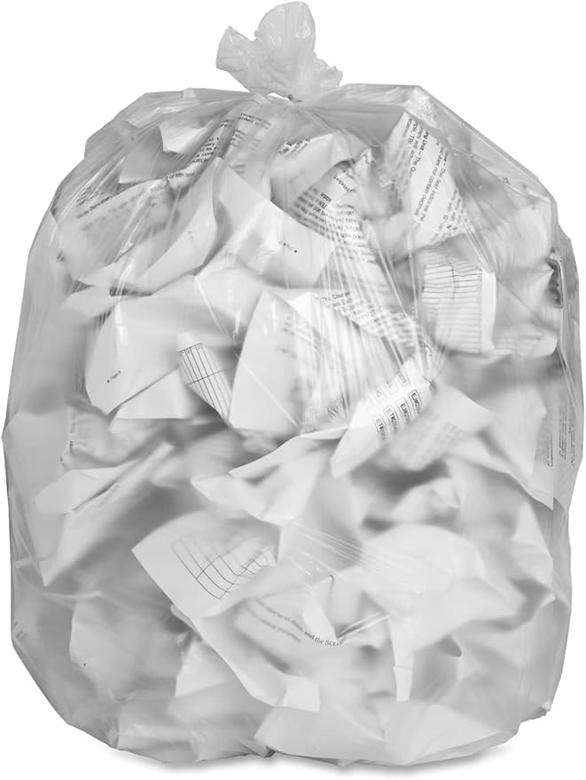 8 Gallon Trash Bags – 150 Small To Medium Garbage Bags | 24" x 24" Clear Waste Basket Trash Bags | Commercial Bulk Plastic Bathroom Trash Can Liners | Office Shredder Bags