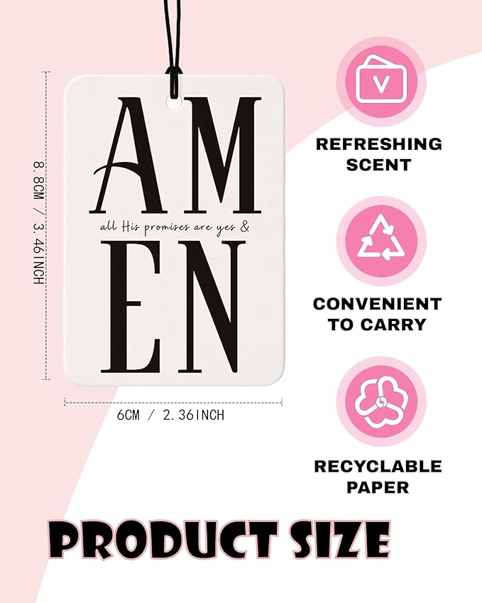 Inspirational Christian Orange Citrus Car Air Freshener 4pcs, Religious Bible Verse Christian Hanging Scents Car Accessories Interior Mirror Decor for Women Men