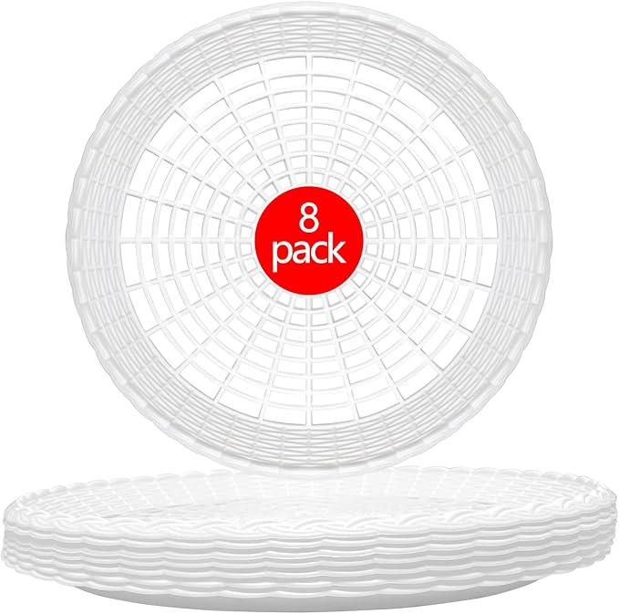 EBIGIC Paper Plate Holders, 8 Packs 10 Inch paper plate holders reusable Plastic Heavy Duty supports for Picnic Party Dinner White