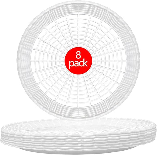 EBIGIC Paper Plate Holders, 8 Packs 10 Inch paper plate holders reusable Plastic Heavy Duty supports for Picnic Party Dinner White