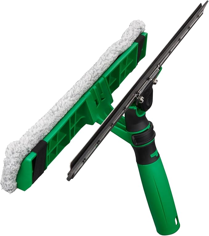 Unger Commerical VisaVersa Window Cleaning Washer and Squeegee Pro Tool 14”/35cm - 2-in-1 Design with Microfiber Pad for Window Cleaners - VV350