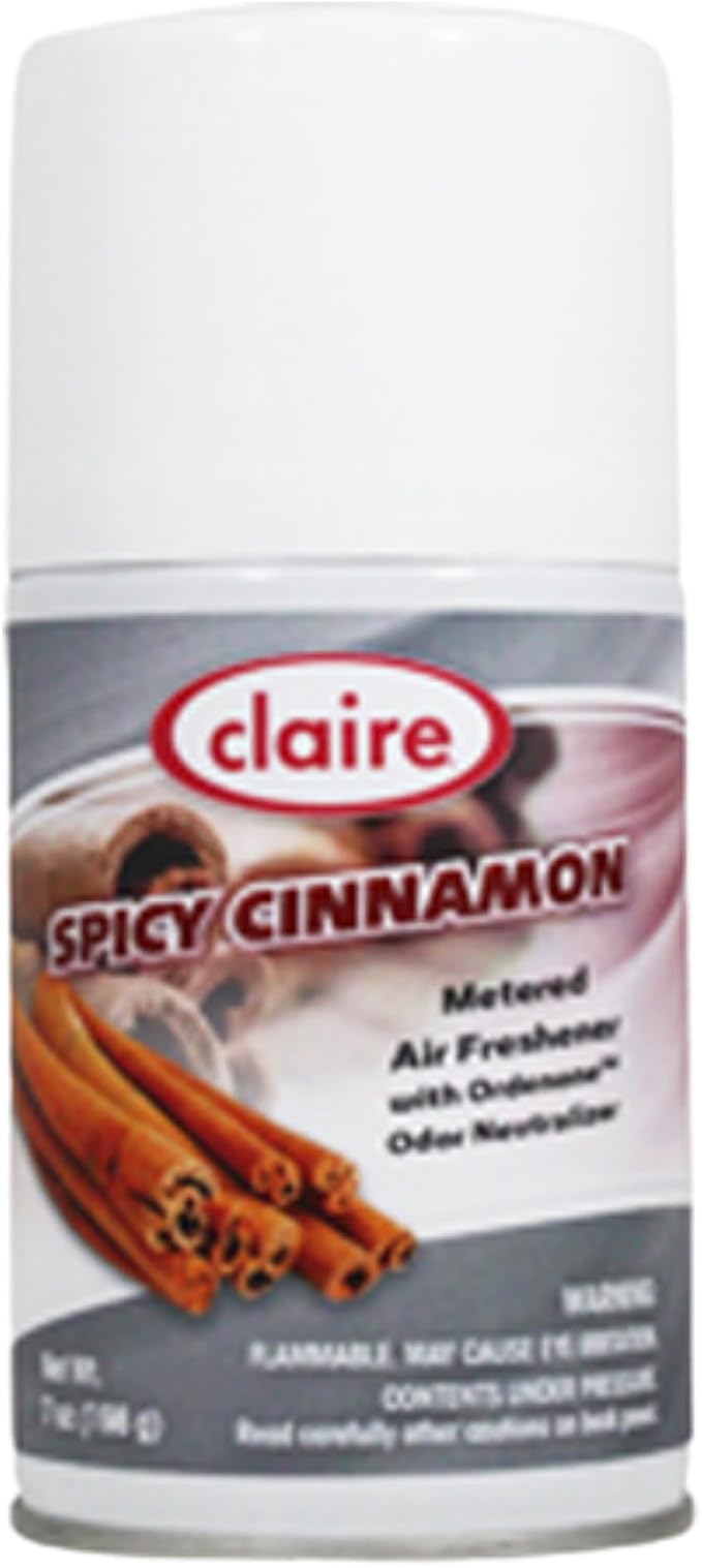 Claire CL122 7 Oz. Spicy Cinnamon Metered Air Freshener Aerosol Can (1 Pack)