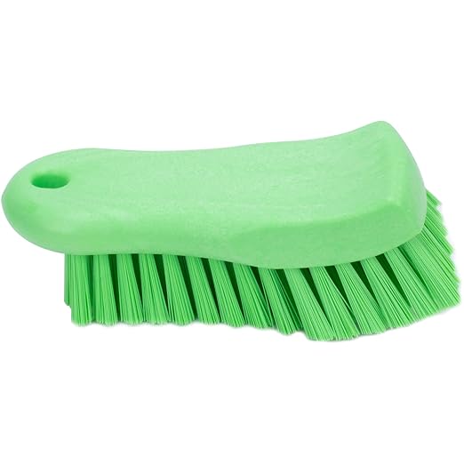 SPARTA Plastic Cutting Board Scrub Brush with Hanging Hole for Washing Cutting Boards, 6 Inches, Lime